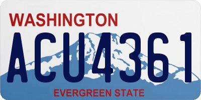 WA license plate ACU4361