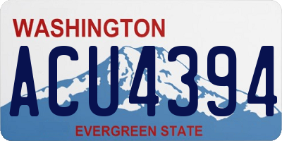 WA license plate ACU4394