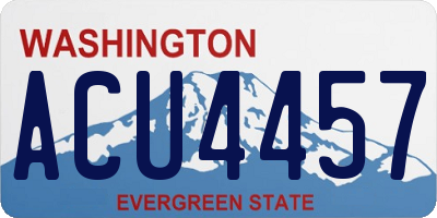 WA license plate ACU4457