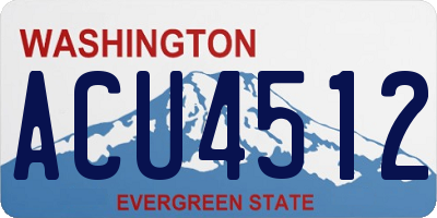 WA license plate ACU4512