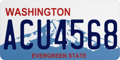 WA license plate ACU4568