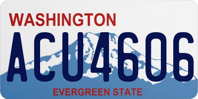 WA license plate ACU4606