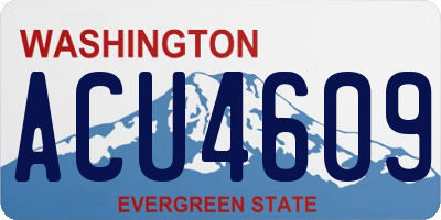WA license plate ACU4609