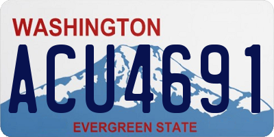 WA license plate ACU4691
