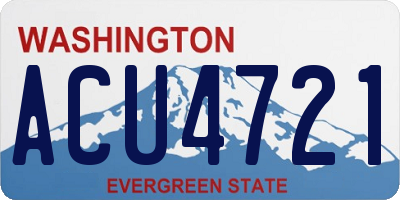 WA license plate ACU4721
