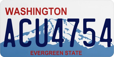 WA license plate ACU4754