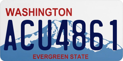 WA license plate ACU4861