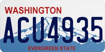 WA license plate ACU4935
