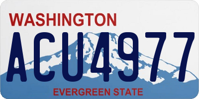 WA license plate ACU4977