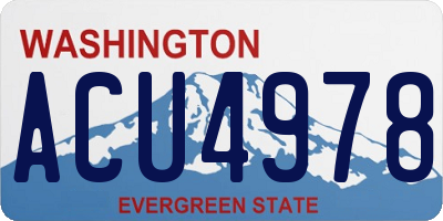 WA license plate ACU4978