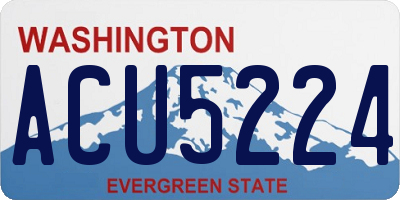 WA license plate ACU5224