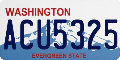 WA license plate ACU5325