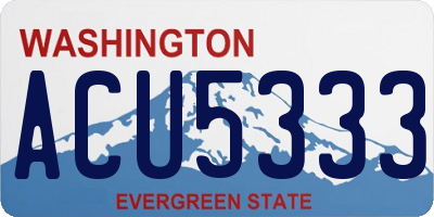 WA license plate ACU5333