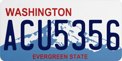 WA license plate ACU5356