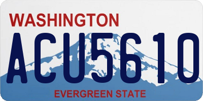 WA license plate ACU5610