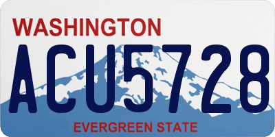 WA license plate ACU5728