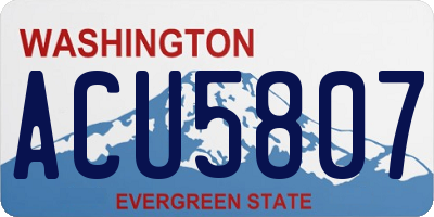 WA license plate ACU5807