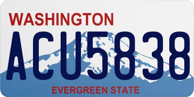 WA license plate ACU5838