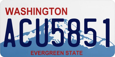 WA license plate ACU5851