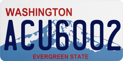 WA license plate ACU6002