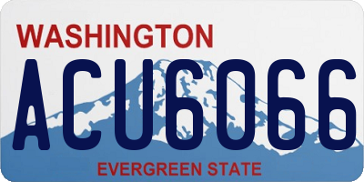 WA license plate ACU6066