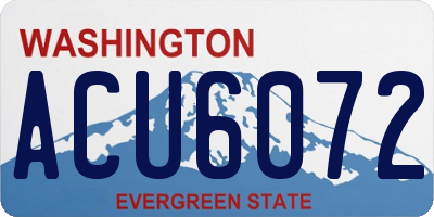 WA license plate ACU6072