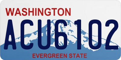 WA license plate ACU6102