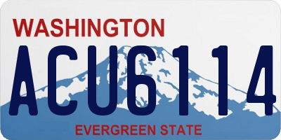 WA license plate ACU6114