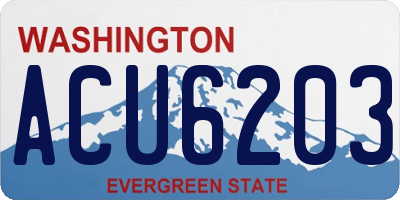 WA license plate ACU6203