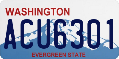 WA license plate ACU6301