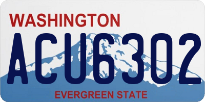 WA license plate ACU6302
