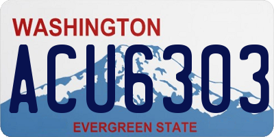 WA license plate ACU6303
