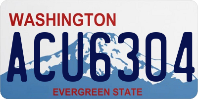 WA license plate ACU6304