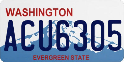 WA license plate ACU6305