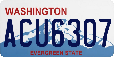 WA license plate ACU6307