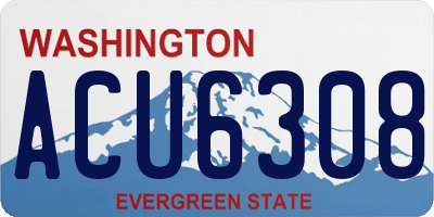 WA license plate ACU6308