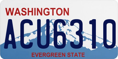 WA license plate ACU6310