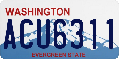 WA license plate ACU6311