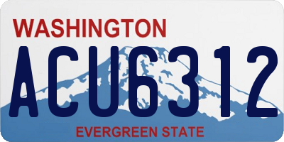 WA license plate ACU6312