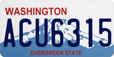 WA license plate ACU6315