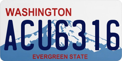 WA license plate ACU6316