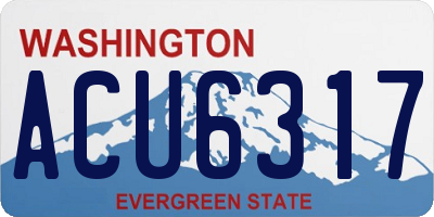 WA license plate ACU6317