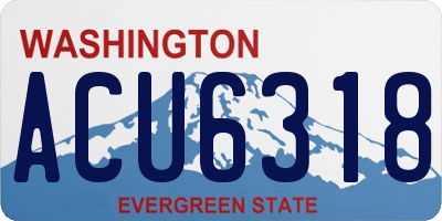 WA license plate ACU6318