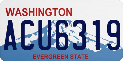 WA license plate ACU6319