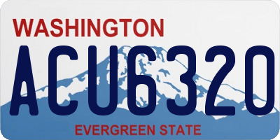 WA license plate ACU6320