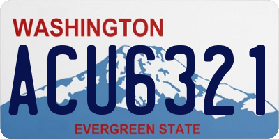 WA license plate ACU6321