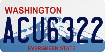 WA license plate ACU6322