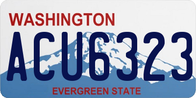 WA license plate ACU6323