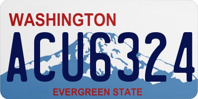 WA license plate ACU6324