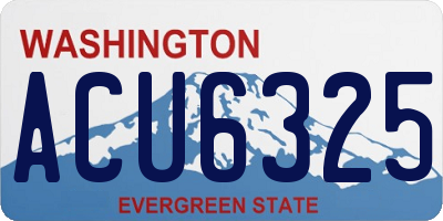 WA license plate ACU6325